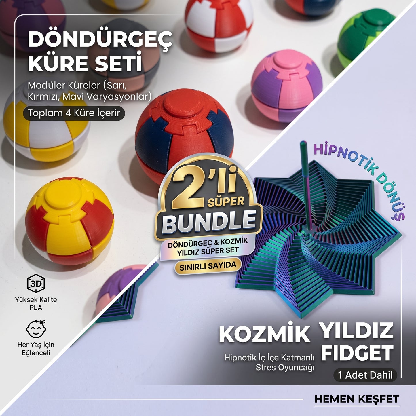 Döndürgeç & Kozmik Yıldız - 2'li Süper Stres & Odaklanma Seti