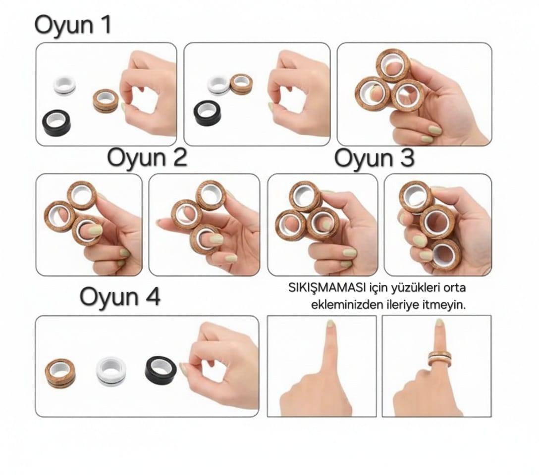 MagnoStress - Premium Manyetik Stres Yüzükleri (3'lü Set)